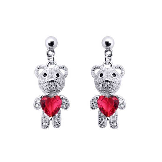 925 Silver Rhodium Plated CZ Set Stud Earrings