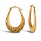 925 Sterling Silver 14k Gold Plated pear-shaped Diamond Cut creole earrings