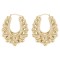 925 Sterling Silver 14k Gold Plated Oval Spiked Creole Earrings