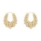 925 Sterling Silver 14K Gold Plated Oval Spiked Creole Earrings