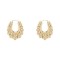 925 Sterling Silver 14K Gold Plated Oval Spiked Creole Earrings