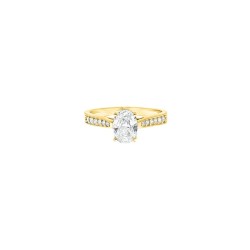 9ct Yellow Gold, 1.00ct Oval Cubic Zirconia Wed-fit Engagement Ring