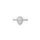 9ct White Gold, 1.00ct Pear Shape Cubic Zirconia Wed-fit Halo Ring