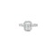 9ct White Gold, 1.00ct Emerald Cut Cubic Zirconia Wed-fit Halo Ring