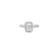 9ct White Gold, 1.00ct Emerald Cut Cubic Zirconia Wed-fit Halo Ring