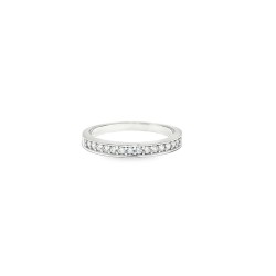 9ct White Gold, Half Eternity Cubic Zirconia Ring