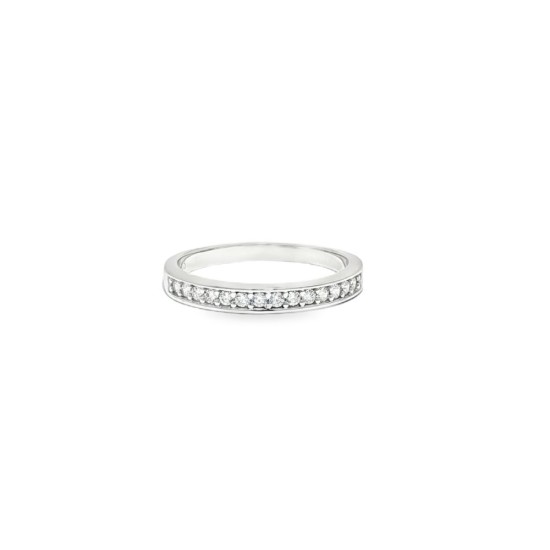 9ct White Gold, Half Eternity Cubic Zirconia Ring
