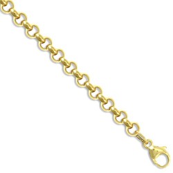 9ct Yellow Gold 3.4mm Round Belcher Bracelet