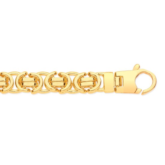 9ct Yellow Gold 7.1mm Flat Byzantine Chain