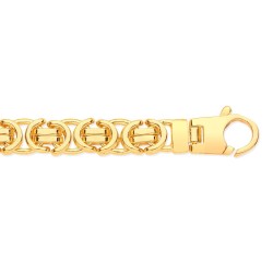 9ct Yellow Gold 7.1mm Flat Byzantine Bracelet
