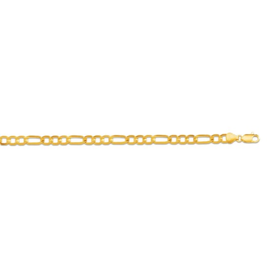 9ct Yellow Gold 3.5mm Faceted Flat Figaro Chain