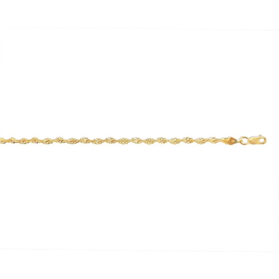 9ct Yellow Gold 2.9mm Twisted Infinity Bracelet