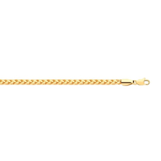 9ct Yellow Gold 2.0mm Hollow Triple Spiga Chain
