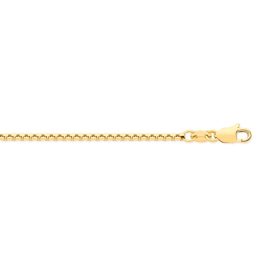 9ct Yellow Gold 1.6mm Hollow Box Belcher Chain