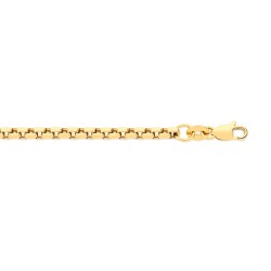 9ct Yellow Gold 3.0mm Hollow Box Belcher Bracelet