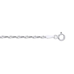 9ct White Gold 1.9mm Singapore Chain