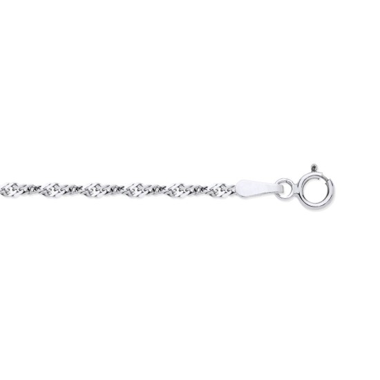 9ct White Gold 1.9mm Singapore Chain