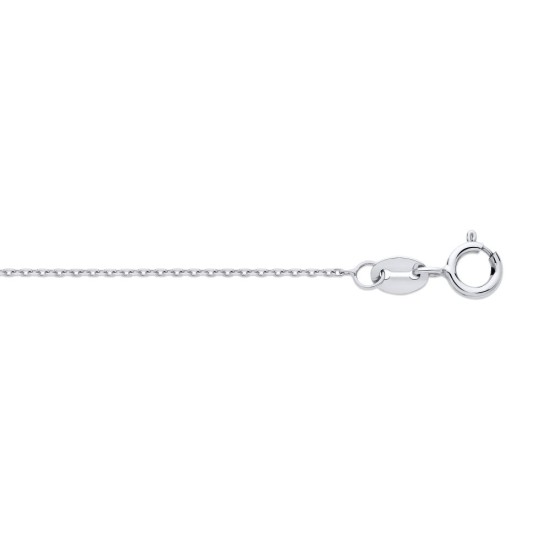 18ct White Gold 0.8mm Diamond Cut Trace Chain