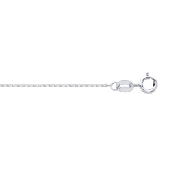 18ct White Gold 0.8mm Diamond Cut Trace Chain
