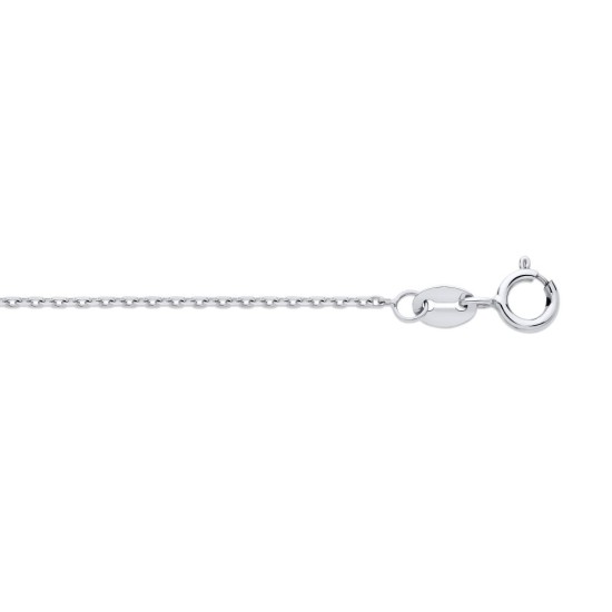18ct White Gold 1.0mm Diamond Cut Trace Chain
