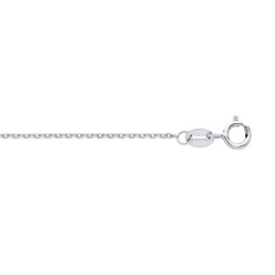 18ct White Gold 1.0mm Diamond Cut Trace Chain
