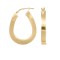 925 Silver 14K Gold Plated Oval Square Tube Hoop Earrings