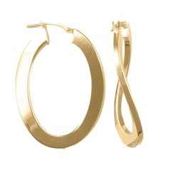 925 Silver 14K Gold Plated Formed Hoop Earrings