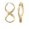925 Silver 14K Gold Plated Greek Key Figure of Eight Hoop Earrings