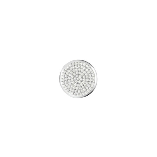 925 Silver Half Sovereign Size CZ Set Disc Insert