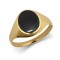 9ct Yellow Gold Oval Shaped 10x12 Onyx Ring