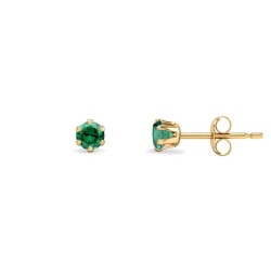 9ct Yellow Gold 3mm Claw-set Green CZ Studs