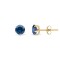 9ct Yellow Gold 5mm Claw-set Blue CZ Studs