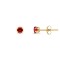 9ct Yellow Gold 3mm Claw-set Red CZ Studs