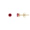 9ct Yellow Gold 3mm Claw-set Hot-pink CZ Studs