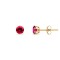 9ct Yellow Gold 4mm Claw-set Hot-pink CZ Studs