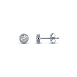 925 Silver 3mm Rub Over Stud Earrings