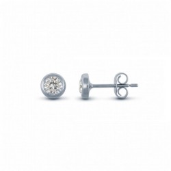 925 Silver 4mm Rub Over Stud Earrings
