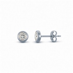 925 Silver 5mm Rub Over Stud Earrings