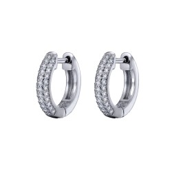 925 Silver CZ Set Huggie Earrings