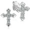925 Silver CZ Set Cross Stud Earrings