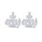 925 Silver CZ Set Allah Stud Earrings