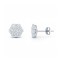 925 Silver CZ Set 6x1 Cluster Studs 7mm