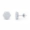 925 Silver CZ Set 6x1 Cluster Studs 8mm