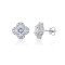 925 Silver CZ Set Clover Studs 4.0mm
