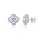 925 Silver CZ Set Clover Studs 5.0mm