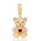 925 Silver 14ct Gold Plated CZ Set Teddy Pendant