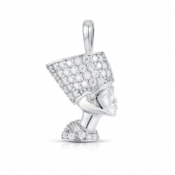 925 Silver CZ Set Nefertiti Pendant
