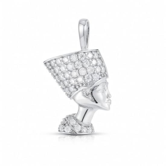 925 Silver CZ Set Nefertiti Pendant