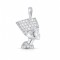 925 Silver CZ Set Nefertiti Pendant