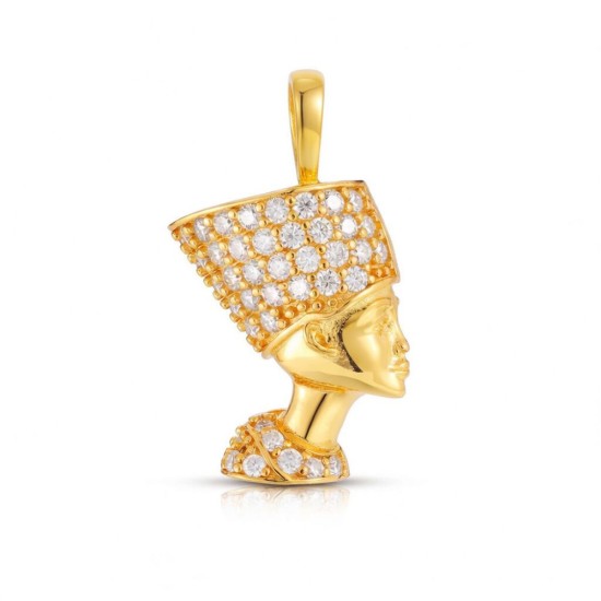 925 Silver 14ct Gold Plated Nefertiti Pendant
